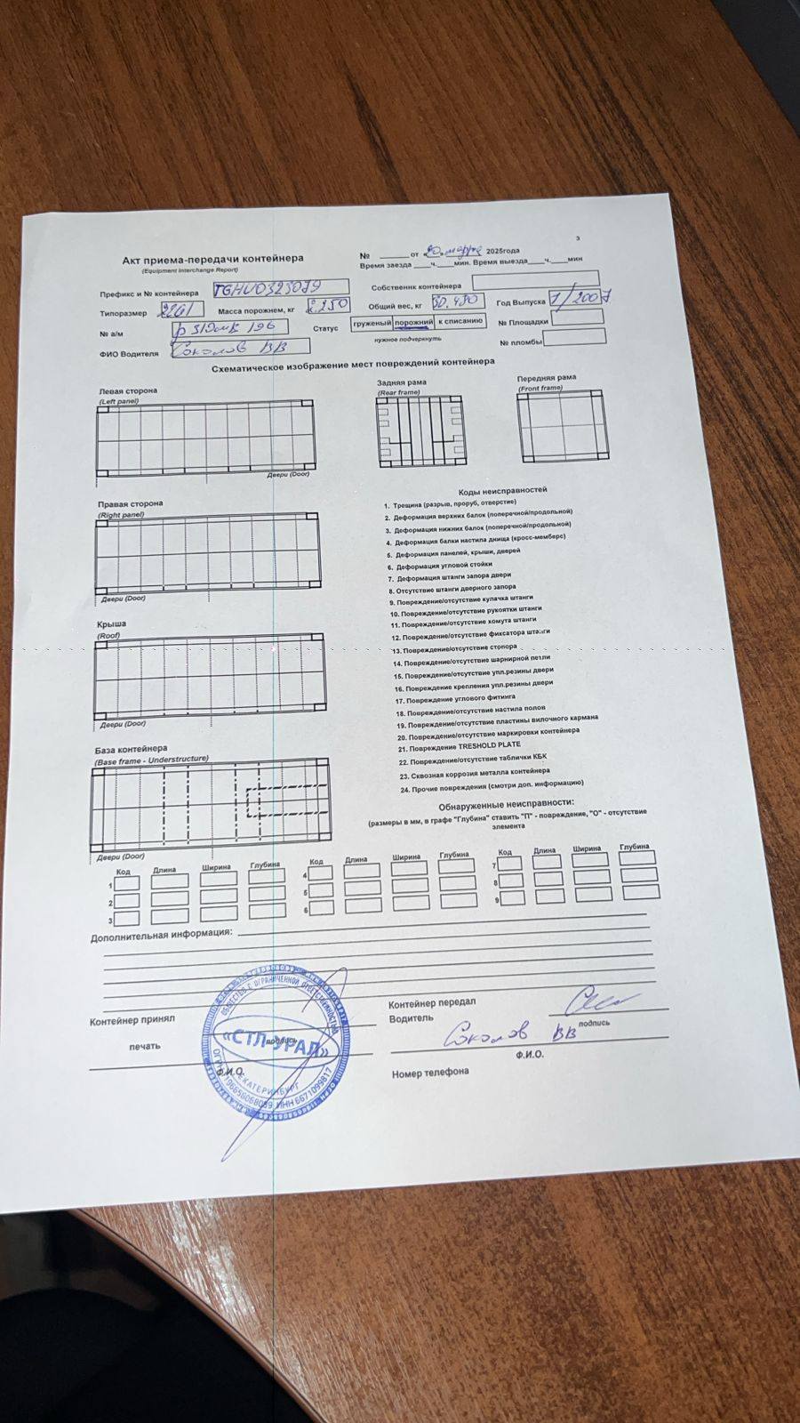 Морской контейнер TGHU0323079